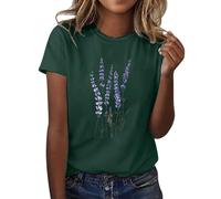 Regalo cumpleaños Mujer Camisa con Estampado Floral de para Mujer, Camiseta de Manga Corta con Cuello, Top de, Ropa Informal Ligera y para Verano Camiseta Manga Larga Mujer C Top de Mujer Ofertas