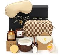 Regalo Cumpleaños para Mujer,Regalo Set de Taz, Vela Perfumada, Bomba de Baño,Jabón, Neceser, Pack de Lujo para Cumpleaños, Aniversario San Valentín Navidad para Esposa, Mujer, Mamá, Hermanas.