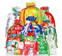 |Regalo de 10 segundos | 38 bolsas de regalo de Navidad con cordón de varios tamaños, pequeñas, medianas y grandes, bolsas de regalo de vacaciones con cordones coloridos para regalos de fiesta de