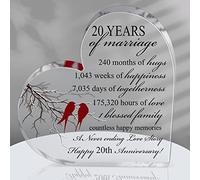 Regalo de 20 años de matrimonio, aniversario de boda, corazón, recuerdo de matrimonio, regalo para parejas, padres, mujeres, mamá, marido, esposa