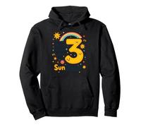Regalo de 3er cumpleaños de Three Little Years of Sunshine Sudadera con Capucha, Unisex para Adultos, Negro, M