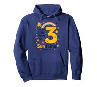 Regalo de 3er cumpleaños de Three Little Years of Sunshine Sudadera con Capucha, Unisex para Adultos, Azul Marino, S