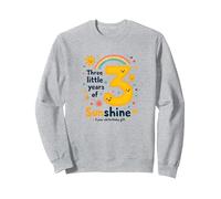 Regalo de 3er cumpleaños de Three Little Years of Sunshine Sudadera, Unisex para Adultos, Gris Jaspeado, XL
