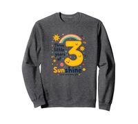 Regalo de 3er cumpleaños de Three Little Years of Sunshine Sudadera, Unisex para Adultos, Jaspeado Oscuro, XL