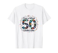 Regalo de 50 cumpleaños: Esto es lo Que Parece 50 Camiseta, Hombre, Blanco, S