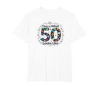 Regalo de 50 cumpleaños: Esto es lo Que Parece 50 Camiseta, Hombre Tallas Grandes, Blanco, 4X Alto