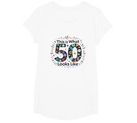Regalo de 50 cumpleaños: Esto es lo Que Parece 50 Camiseta, Niñas, Blanco, Grande