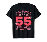 Regalo de 55 cumpleaños de Just Turned 55 Wine If I Want To Camiseta
