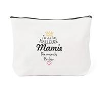 Regalo de abuela, idea de regalo para fiesta de las madres personalizada, Navidad, cumpleaños, mujer, ideal para regalos para las mere abuela, gran padre original, bolsa de maquillaje, beige