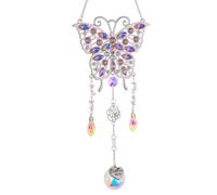 Regalo de Acción de Gracias para mamá: atrapasueños conmemorativo de cristal grabado con prismas arco iris, adorno colgante para ventana (plateado)