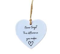 Regalo de agradecimiento, adorno de corazón colgante de acrílico para árbol de Navidad, decoración del hogar, letrero de recuerdo de agradecimiento para amigos