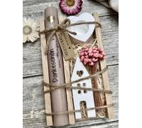 Regalo de agradecimiento - Caja de madera con vela - pequeño regalo de agradecimiento que deja la impresión - pequeño agradecimiento a la novia, vecino, familia (taupe)