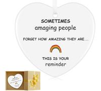 Regalo de agradecimiento de cerámica - "Sometimes Amazing People Forget How Amazing They Are" - Recuerdo sentimental con diseño de arco iris para mentor, amigo, profesor o familia - Regalo único de