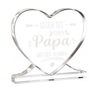 Regalo de agradecimiento para hombres: corazón de acrílico con soporte ideal como regalo de cumpleaños para papá; una opción perfecta para expresar gratitud. Decoración de mesa