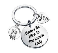 Regalo de agradecimiento para la escuela, almuerzo, equipo, cafetería, trabajo, regalo, siempre sé agradable al almuerzo, llavero para mujer, Metal, No es una piedra preciosa