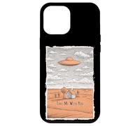 Regalo de Arte de Ciencia ficción Vintage con Grabado en Madera OVNI Alien Abduction Carcasa para iPhone 12 Pro MAX