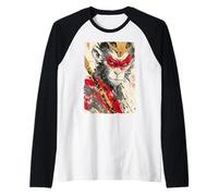 Regalo de Arte japonés Moderno de Sun Wukong Monkey King Fierce Camiseta Manga Raglan
