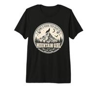 Regalo de Aventura al Aire Libre Mountain Girl Wilderness Wolf Moon Camiseta Premium