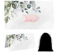 Regalo de Bautizo Pez de Cuarzo Rosa Hecho Como Amuleto de la Suerte para Bautizo Idea de Regalo para Bautismos y Ahijados Regalo para niñas con Tarjeta para Comunión Bautizo Confirmación (Rosa)