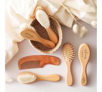 Regalo de bebé personalizado para niñas, cepillo de madera personalizado para el pelo del bebé, cepillo personalizado para bebé, regalo de baby shower, regalo de recuerdo de bebé, regalo para niño