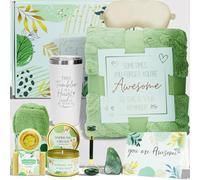 Regalo de bienestar para mujer - Caja de spa de relajación con tapa - Regalo Get Well Soon, cumpleaños, pensamiento para ti, día de la madre original para esposa, mamá, hermana, amiga - verde