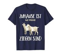 Regalo de Cabra: «Zuhause ist wo my Cabras están Camiseta, Hombre, Azul Marino, M