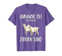 Regalo de Cabra: «Zuhause ist wo my Cabras están Camiseta, Hombre, Morado Jaspeado, L