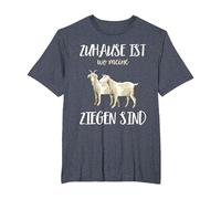 Regalo de Cabra: «Zuhause ist wo my Cabras están Camiseta, Hombre Tallas Grandes, Azul Jaspeado, 2X Alto