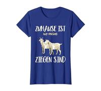 Regalo de Cabra: «Zuhause ist wo my Cabras están Camiseta, Mujer, Azul Real, M