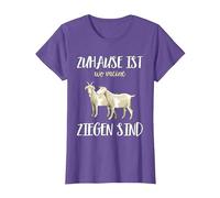 Regalo de Cabra: «Zuhause ist wo my Cabras están Camiseta, Mujer, Morado Jaspeado, XXL