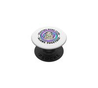 Regalo de café Retro de Ghost Staying Home Club Alone Together PopSockets PopGrip Adhesivo