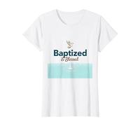 Regalo de celebración de Bautismo de Paloma de fe bautizada y bendecida Camiseta, Mujer, Blanco, 3XL