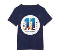 Regalo de celebración de cumpleaños de 11 años de ser épico Camiseta, Mujer Tallas Grandes, Azul Marino, 5XL Grande
