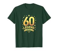 Regalo de celebración de Leyenda de 60 cumpleaños para la Edad de hitos Camiseta, Hombre, Verde Bosque, S
