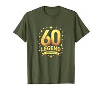 Regalo de celebración de Leyenda de 60 cumpleaños para la Edad de hitos Camiseta, Hombre, Verde Oliva, XXL