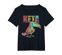 Regalo de cetamina cetamina de pelícano Colorido como psicodélico Camiseta, Mujer Tallas Grandes, Negro, 6XL Grande