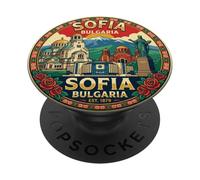 Regalo de Ciudad de Recuerdo de Viaje de Sofía Bulgaria PopSockets PopGrip Adhesivo