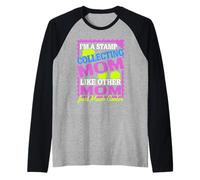 Regalo de coleccionista Divertido Retro I'm A Stamp Collecting MOM Camiseta Manga Raglan