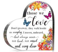 Regalo de condolencias, corazón acrílico, regalo conmemorativo para la pérdida de un ser querido, condolencias, recuerdo de duelo para mamá, papá, abuela, amigo, decoración de recuerdo (5.91 x 5.91 x