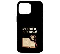 Regalo de Cozy Crime Club Mystery Reader con forma de libro para un detective Carcasa para iPhone 16 Pro Max