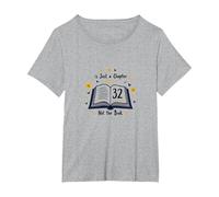 Regalo de cumpleaños: 32 es Solo un capítulo, no el Libro Camiseta, Mujer Tallas Grandes, Gris Jaspeado, 3XL Grande