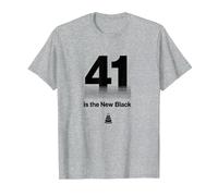 Regalo de cumpleaños: 41 is The New Black Funny Age Humor Camiseta, Hombre, Gris Jaspeado, M