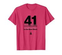 Regalo de cumpleaños: 41 is The New Black Funny Age Humor Camiseta, Hombre, Rojo Jaspeado, M