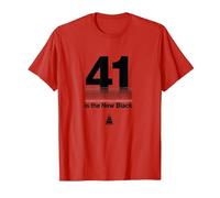 Regalo de cumpleaños: 41 is The New Black Funny Age Humor Camiseta, Hombre, Rojo, M