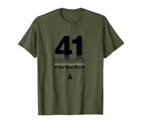Regalo de cumpleaños: 41 is The New Black Funny Age Humor Camiseta, Hombre, Verde Oliva, M