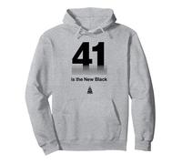 Regalo de cumpleaños: 41 is The New Black Funny Age Humor Sudadera con Capucha, Unisex para Adultos, Gris Jaspeado, XXL