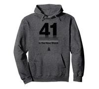 Regalo de cumpleaños: 41 is The New Black Funny Age Humor Sudadera con Capucha, Unisex para Adultos, Jaspeado Oscuro, L