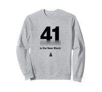 Regalo de cumpleaños: 41 is The New Black Funny Age Humor Sudadera, Unisex para Adultos, Gris Jaspeado, XXL