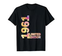 Regalo de cumpleaños 64 para Mujeres Nacidas en 1961 cumpliendo 64 años Camiseta gráfica económica, Hombre, Negro, XL