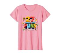 Regalo de cumpleaños: celebración de Humor de 27 años de Malos Juegos de Palabras Camiseta, Mujer, Rosado, XXL